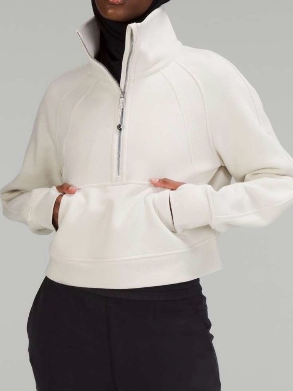 Lululemon Scuba Oversized Funnel Neck Half Zip - Bone